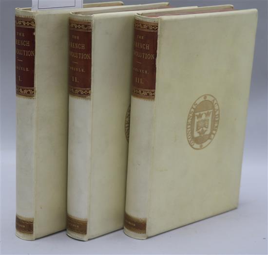 Carlisle, Thomas - The French Revolution, 3 vols, 8vo, vellum, Chapman and Hall, London, n.d.